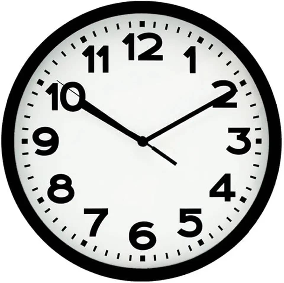Tuut Relógio de Parede Preto 20cm – Design Clássico e Fácil Visualização