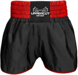 UPPERCUT Calção Muay Thai Kickboxing Adulto Ref-03 Unissex Preto/Vermelho
