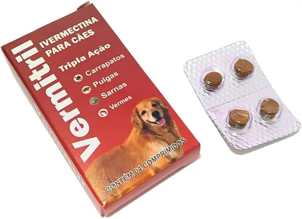 Anti Carrapatos, vermes, pulgas e sarnas - 4 Comp Mastigáveis para 15kg cada - sabor Carne