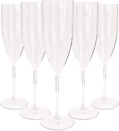 10 Taças de Champanhe de Acrílico Cristal 160 Ml