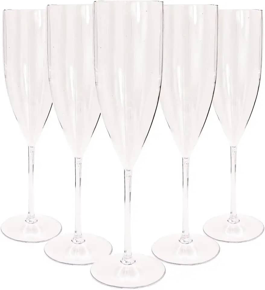 10 Taças de Champanhe de Acrílico Cristal 160 Ml