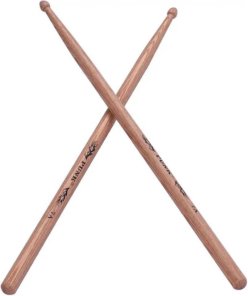 Um Par de Baquetas Madeira Hickory 7A para Tocar em Bateria Música Leve Bandas Juvenis e Acessórios Bateristas com Excel