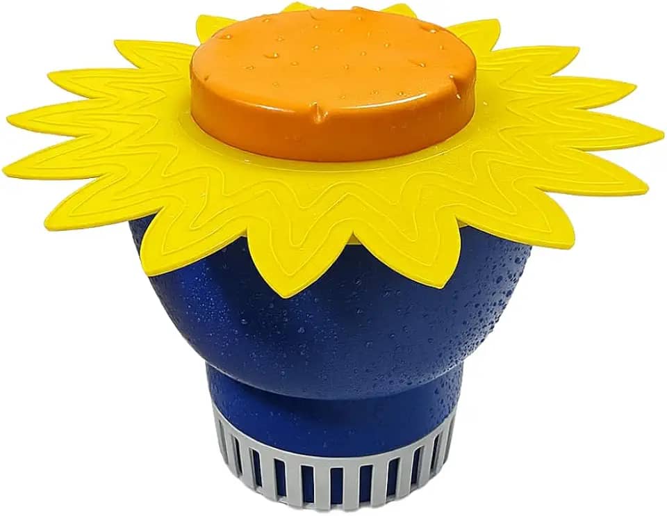 Dosador de Cloro Flutuante Para Tratamento De Piscina Girassol Com Capacidade Até 600g Pastilha