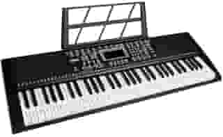 Teclado Musical Arranjador, 61 Teclas, 200 Timbres, 200 Ritmos, Display LED, com Microfone e Fonte 9V