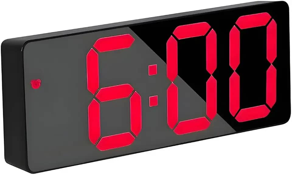 Relógio Digital LED Q-2151 com Despertador, Alarme e Controle de Luminosidade - Display de Temperatura, Modos 12/24 Horas e Alimentação USB (Vermelho)