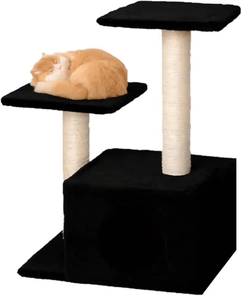 Genérico, Arranhador Com Toca Para Gato Sisal E Plataforma Preto