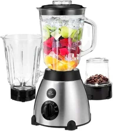 Liquidificador Com Copo Jarra De Vidro 3 Em 1 Velocidades Triturador De Gelo Potente E Resistente Liquificador Lidificador 1000W 1,5 litros