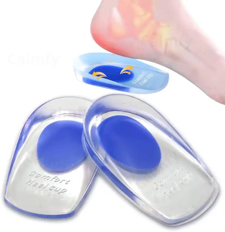 Palmilha Calcanhar Ortopédica de Silicone, Alívio de Dores nos Pés, Fascite Plantar, Esporão Calcâneo, Absorção de Impacto e Conforto