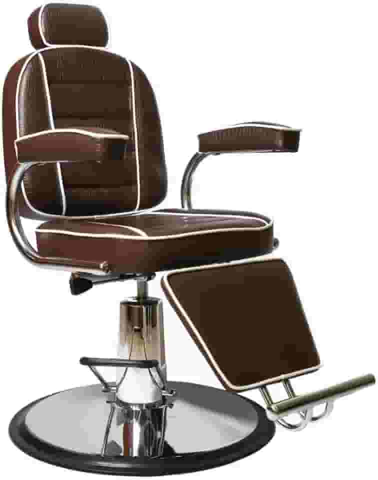 Poltrona Cadeira Reclinável De Barbeiro E Salão Valentina (Marrom Croco)