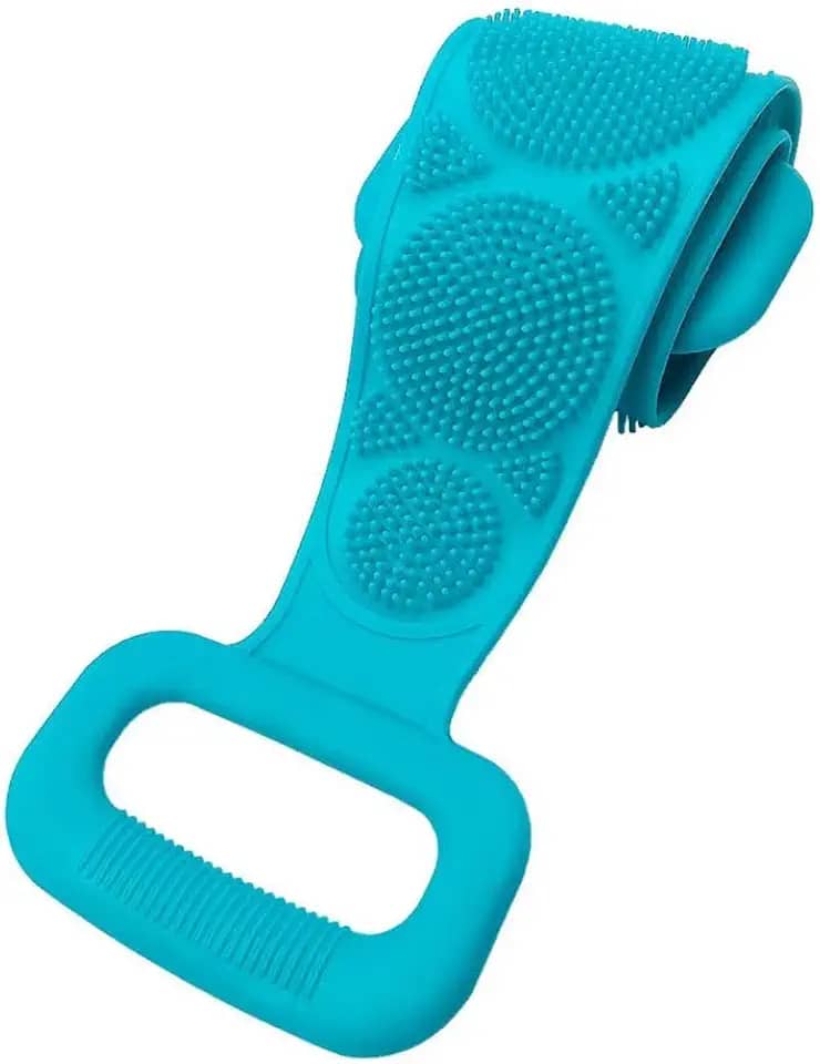 Esfregão Esponja de Banho Esticável de Silicone Massageador Esfoliante para Costas Limpeza Profunda e Relaxante (Verde)