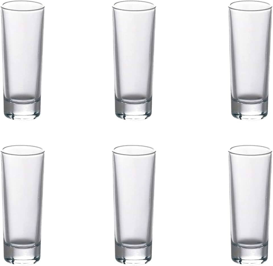 Haüskraft Kit 6 Copos Shot Vidro Dose 65ml Cachaça Tequila Vodka, CPDS-012