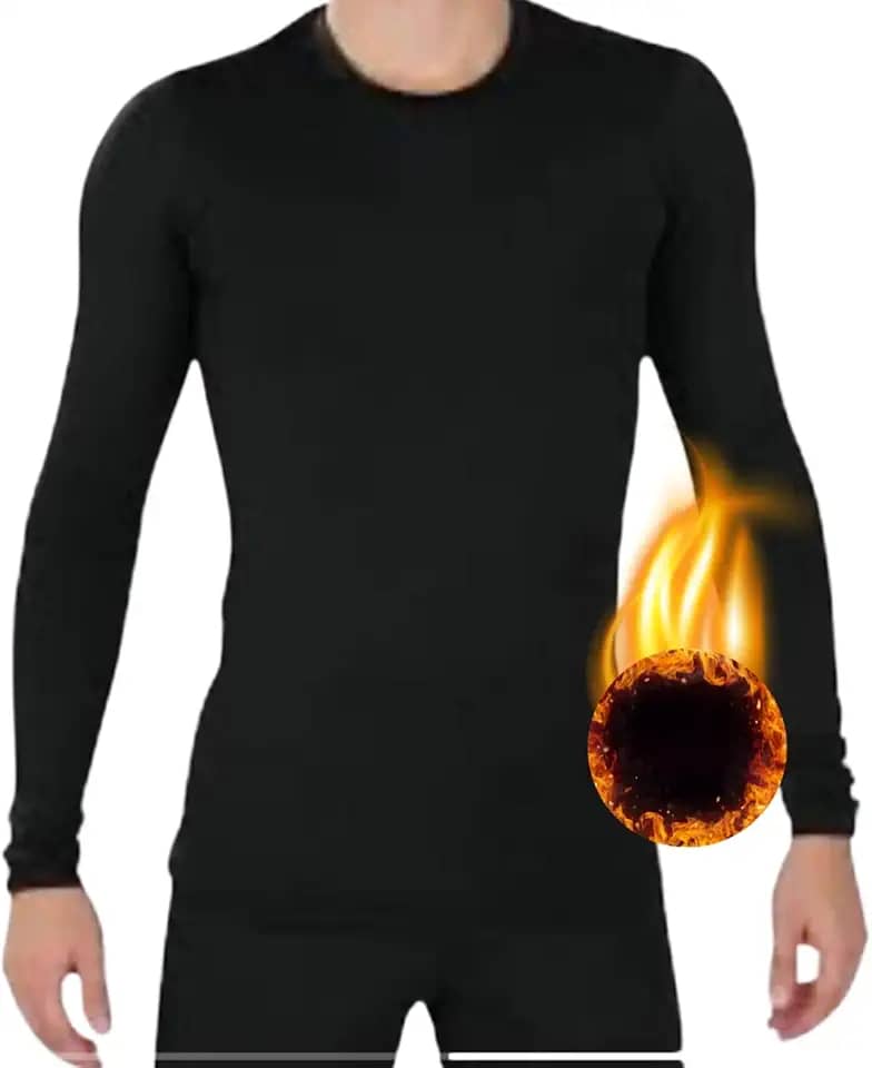 Blusa Termica Masculina Inverno Segunda Pele Forrada Flanelada Manga Longa Preto