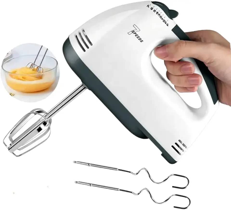 Mini Batedeira Portátil Elétrica de Mão 260W 7 Velocidades Ideal para Ovos Bolos Massas Doces Prática e Compacta 220V