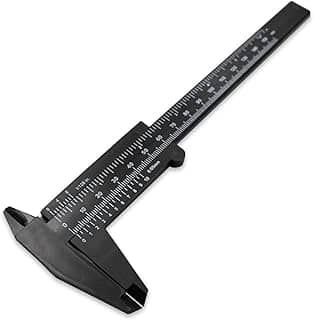 1 Paquímetro 15 cm Design de Sobrancelha Henna Medidas (Preto)