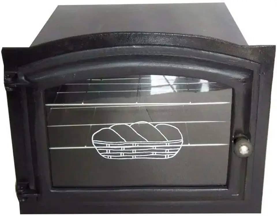 Forno Ferro Fundido Porta Vidro Fogão A Lenha 48x35x30cm P