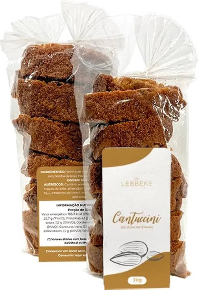 Biscoitos Italianos Cantucci de Amêndoas Lebbeke, 70g Cantuccini