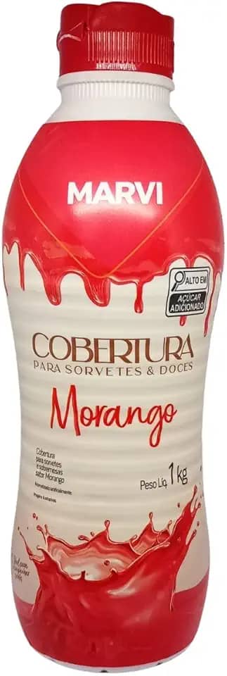 Cobertura para Sorvete Morango 1kg - Marvi