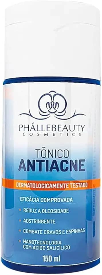 Tônico Anti-acne Phállebeauty - Seca Espinhas Rápido, Controla Oleosidade e Poros - Facial Astringente 150ml PH0553