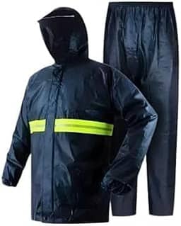Capa de Chuva Para Motoqueiro Impermeável Azul Capa para Motoboy com Touca Faixa Refletiva e Proteção