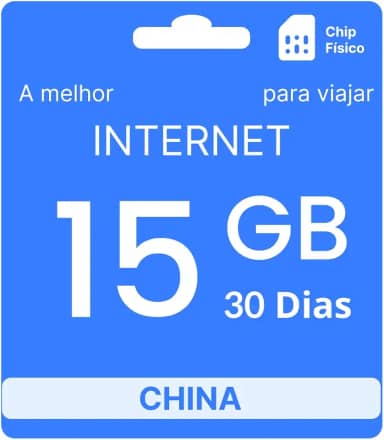 Chip Internacional China - 15GB - 30 Dias - simfinity