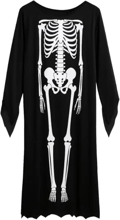 Fantasia Pânico Morte Adulto Juvenil Esqueleto Festa Halloween Capa Dráculo Terror Morcego Fantasma Vampiro Unissex Bruxo