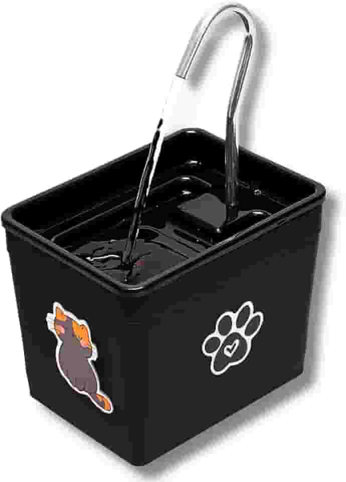 Bebedouro para Gatos 1,8L Automático – Fonte Silenciosa Bivolt, Estimula Hidratação, Evita Problemas Renais, Ideal para Pets (Black)