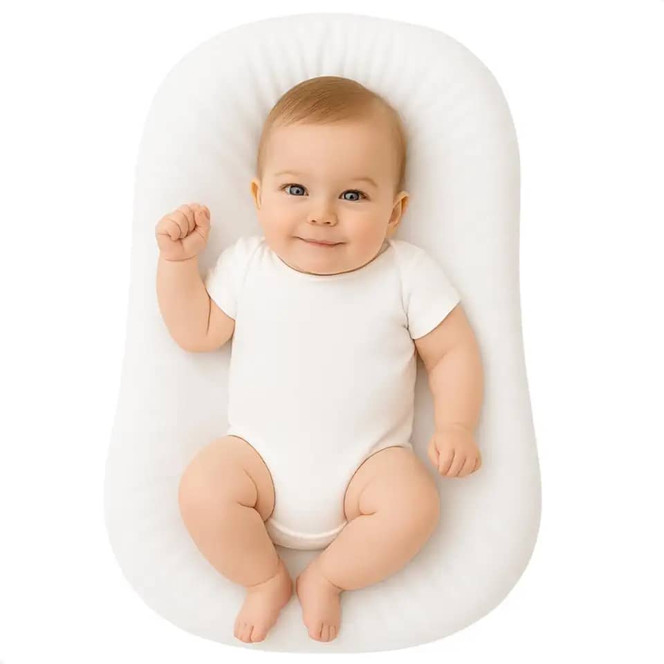 Ninho Redutor Carrinho de Passeio Bebe Berço Portatil Infantil Bebê Casulinho Algodão Recem Nascido (Branco, Ninho para Bebe)