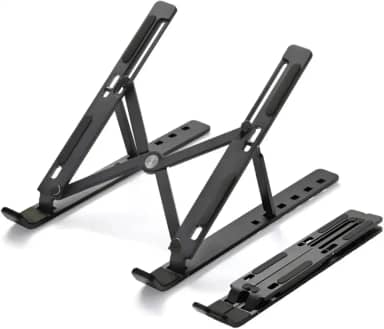 Suporte Ajustável para Notebook – Base Ergonômica Antiderrapante e Dobrável para Apoio de Notebook e Laptops – Compatível com Todas as Marcas, Ideal para Trabalho e Home Office (Preto)
