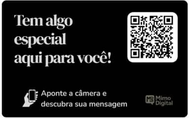 Cartão Presente Inovador Personalizavel com QR Code Premium (Preto)