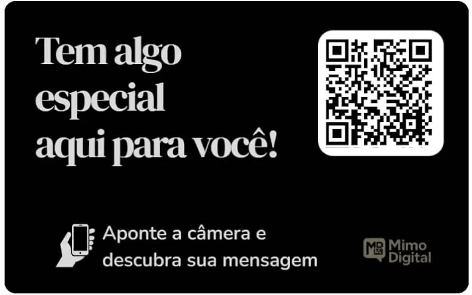 Cartão Presente Inovador Personalizavel com QR Code Premium (Preto)