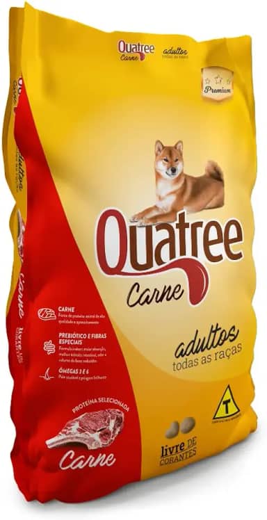 Ração para Cães Quatree Adultos Todas as Raças Sabor Carne 15kg