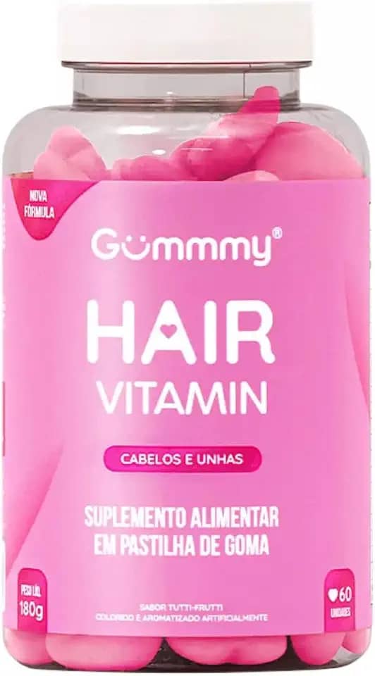 Gummy Hair original com 60 gomas Hair skin nails cabelos pele e unhas crescimento e força
