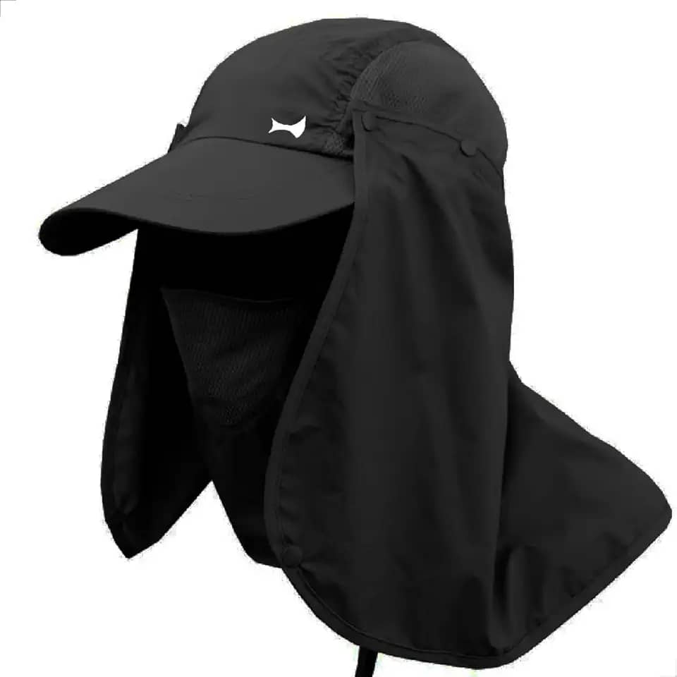 Chapéu Boné Pesca Caça Caminhada Camping Trilha Proteção Solar Pescoço Nuca Rosto Mosquiteiro