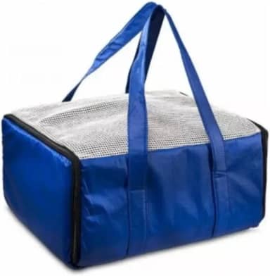 Bolsa Pet Transporte Aéreo Padrão Azul Ventilada Suporta Até 5kg Caixa Transporte De Cães E Gatos Cabine De Avião Bolsa Companhia Aérea Azul 43 x 32 x 24 cm