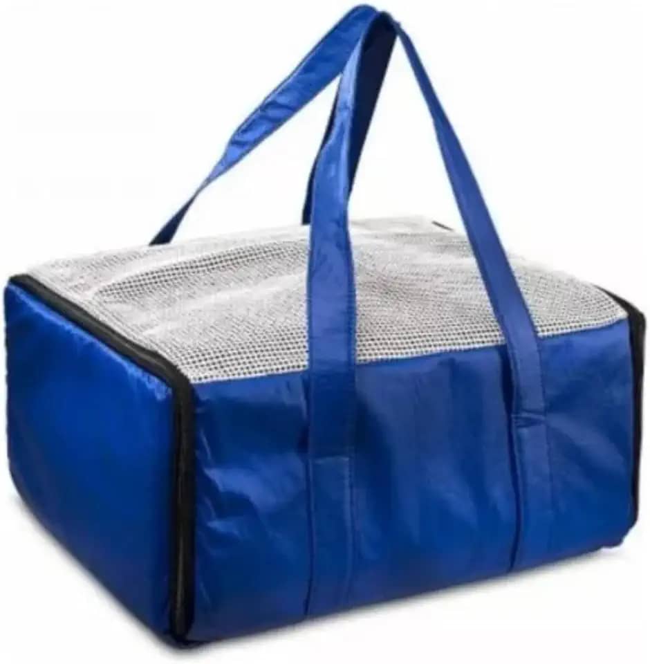 Bolsa Pet Transporte Aéreo Padrão Azul Ventilada Suporta Até 5kg Caixa Transporte De Cães E Gatos Cabine De Avião Bolsa Companhia Aérea Azul 43 x 32 x 24 cm