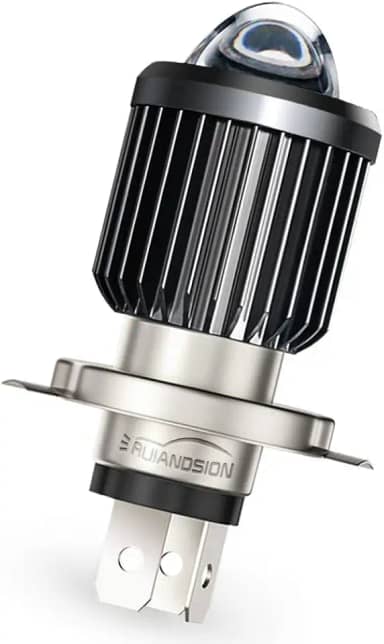 Ruiandsion H4 Lâmpada LED para motocicleta feixe de alto / baixo 12-80 V Dual Color Super Bright CSP Chips Hi/Low Beam Lâmpada LED com lente de projetor - branco e amarelo