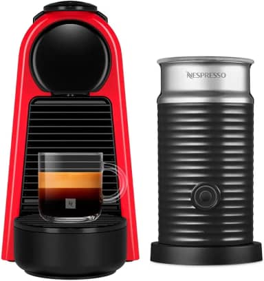 Combo Cafeteira Nespresso Essenza Mini Vermelha + Espumador de Leite Aeroccino 220V
