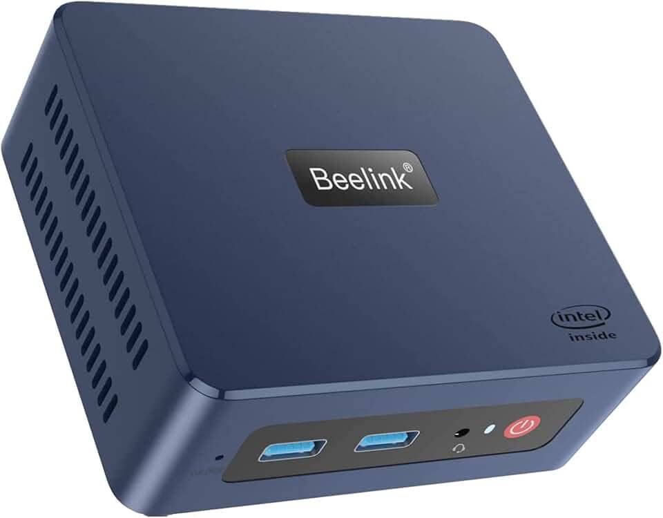 Beelink Mini PC W 11 Pro, Mini S computador desktop com processador de 4 núcleos de 11ª geração N5095, 8GB DDR4 RAM 256GB SSD Micro PC, HDMI duplo 4K @60Hz WiFi5/BT4.0/Gigabit Ethernet
