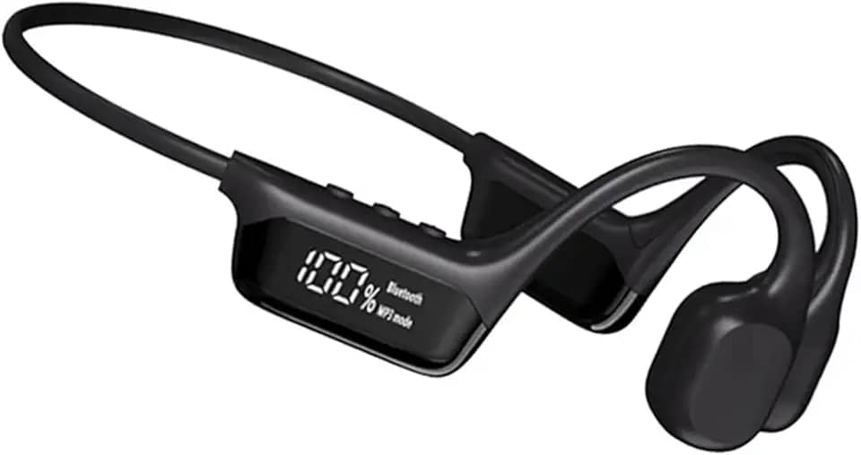 GZLMMY Fone de ouvido IPX8 à prova d'água de condução óssea sem fio Bluetooth 5,4 + 32 GB de RAM MP3 Player HiFi Music Sport Swimming Headset com microfone (preto)