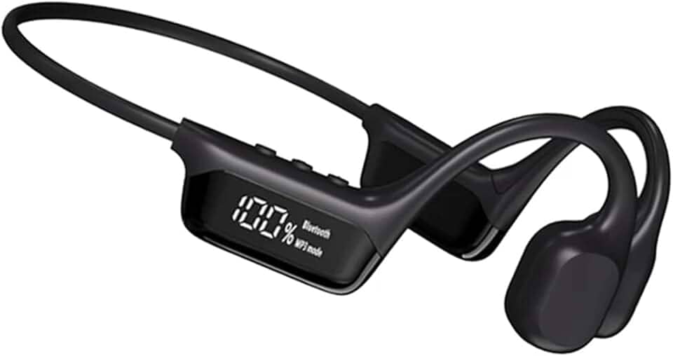 Fone de ouvido IPX8 à prova d'água de condução óssea sem fio Bluetooth 5,4 + 32 GB de RAM MP3 Player HiFi Music Sport Swimming Headset com microfone (preto)