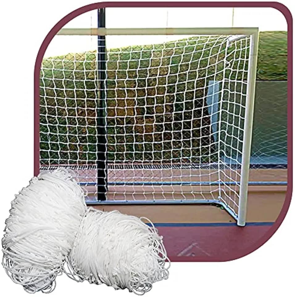 Par de Rede para Trave de Gol Futsal Fio 2mm Caixote Nylon Futebol de Salão