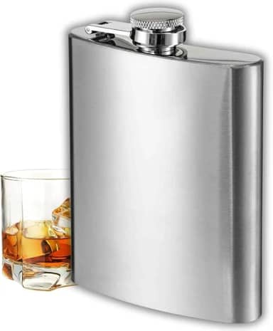 Cantil de Bolso Porta Bebidas em Aço Inoxidável 210ml (7oz) | Ideal para Whisky, Vodka e Bebidas Destiladas