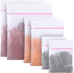 Kit 6 Sacos Para Lavar Roupa Máquina De Lavar Saquinho Para Roupas Delicadas Protetor Roupa Íntima Sutiã Bolsa De Malha Tamanho P, M, G | Premium MyBrins