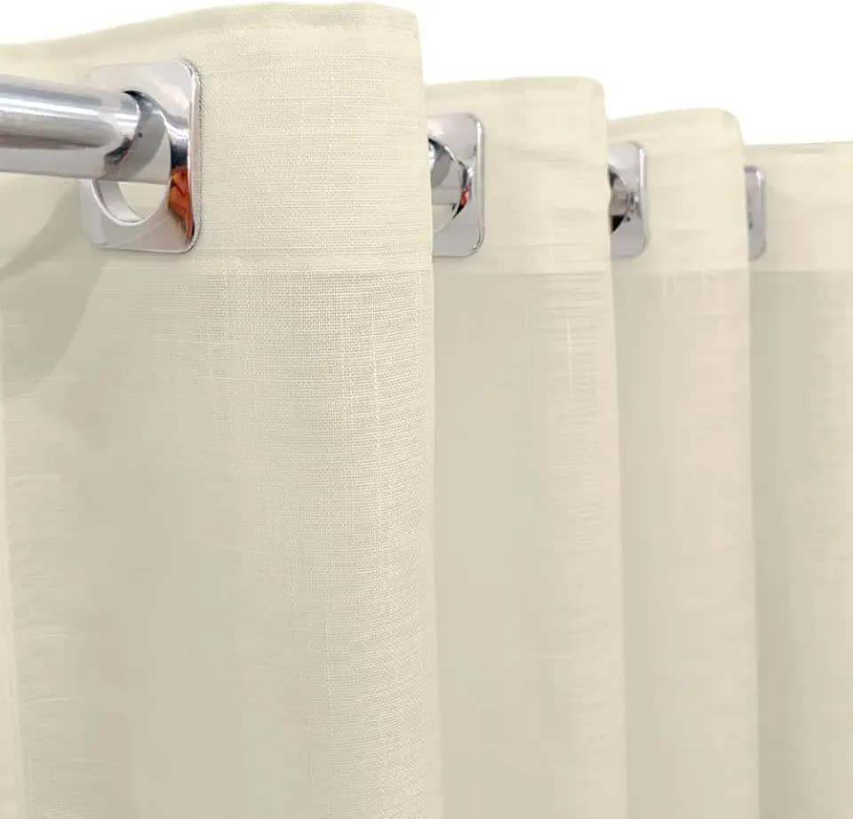Cortina Voil Gaze De Linho Palha 2,80x2,30 Sala Ou Quarto Alto Padrão
