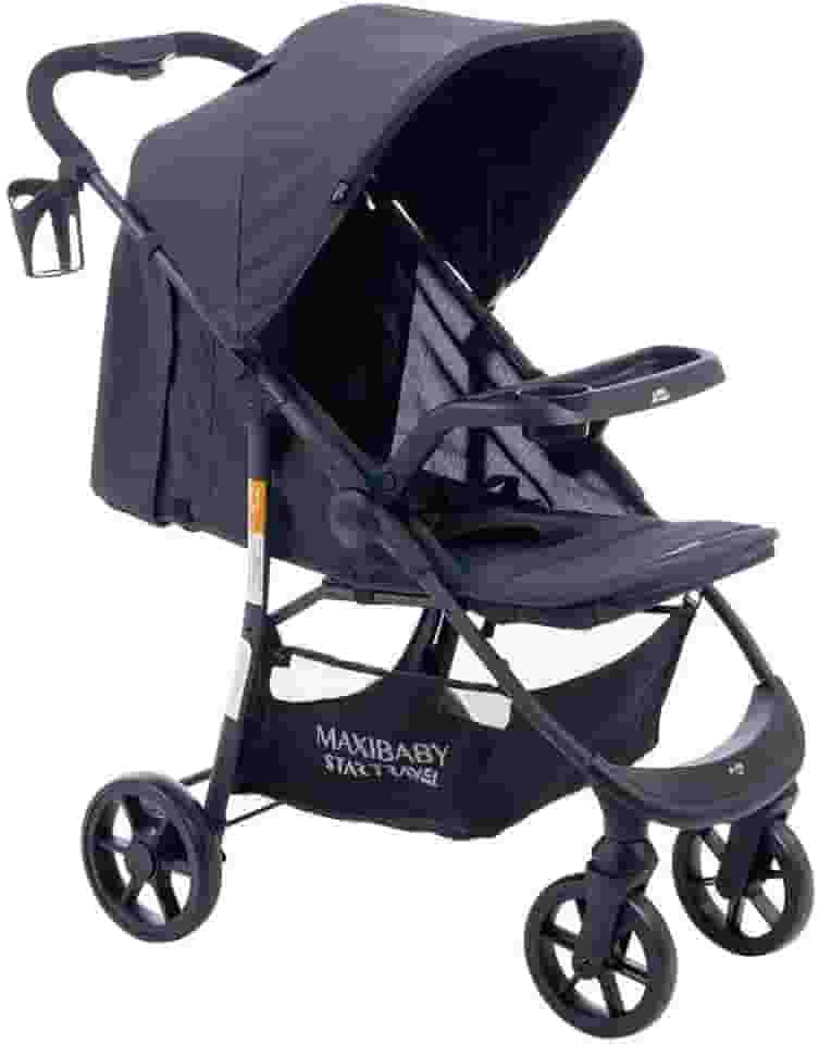 Maxi Baby Carrinho de Bebê Passeio Vira Berço Startravel (Preto)