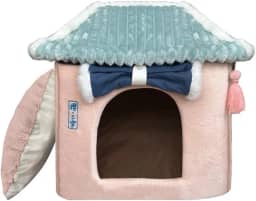 Cama Caminha Casinha Toca Tenda Iglu Cabana Rosa para Pet Cachorros Caes Pequenos Filhotes 38 x 41 Lavavel C/Ziper Raças até 5 kg Toque Suave Qualidade