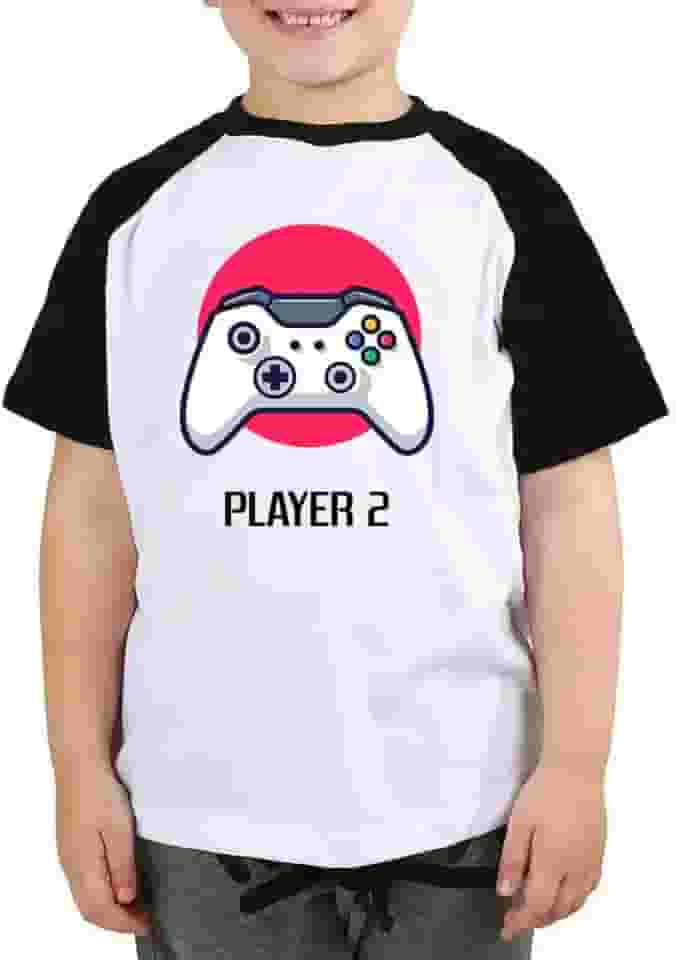 Camiseta infantil player 2 camisa blusa gamer geek jogos fun