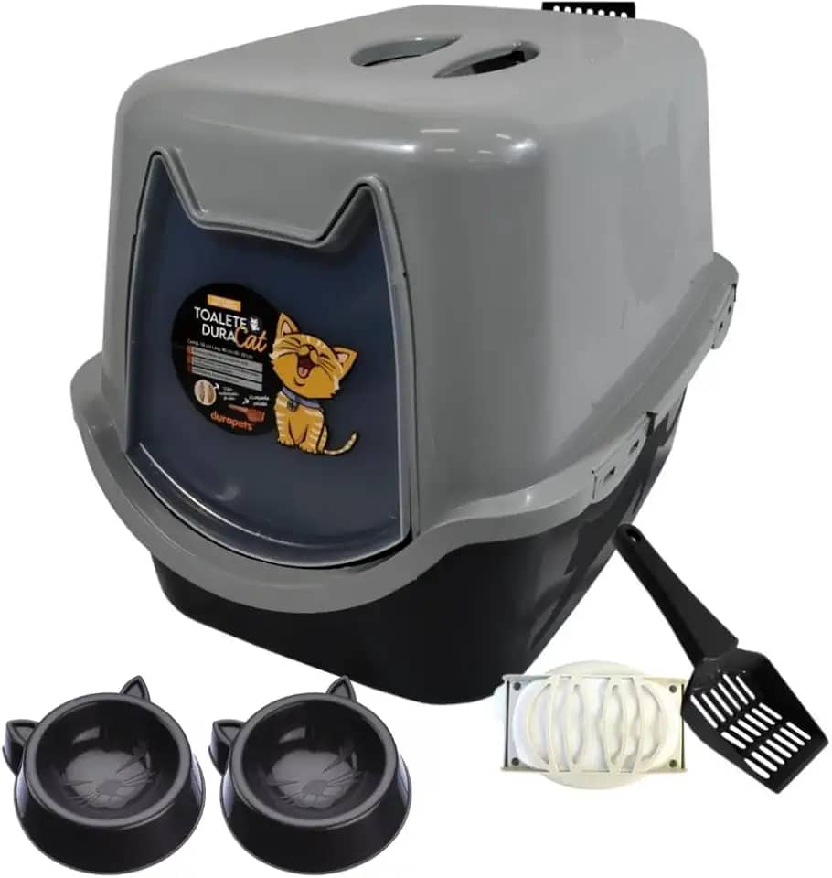 Banheiro Fechado Gato G Caixa Areia Com Pá Sanitário Fechado C Filtro Cor:Preto