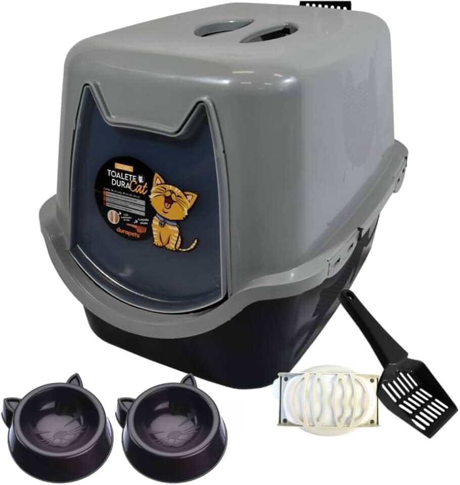 Banheiro Fechado Gato G Caixa Areia Com Pá Sanitário Fechado C Filtro Cor:Preto
