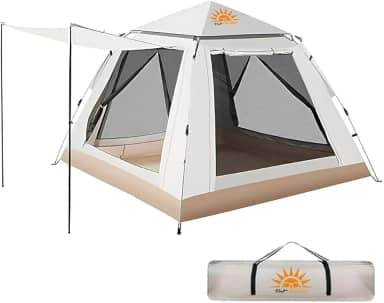 Barraca de Camping 2-4 Pessoas Impermeavel, Praia e Outdoor, Fácil Montagem, Proteção UV/Chuva/Vento, Ideal para Famílias e Aventureiros